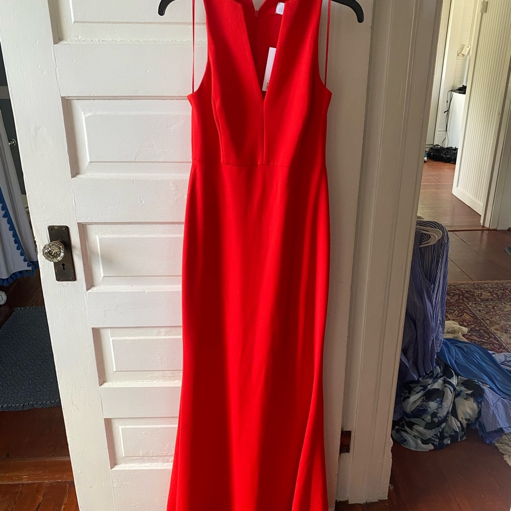 Badgley Mischka Elegant Red Sleeveless Dress